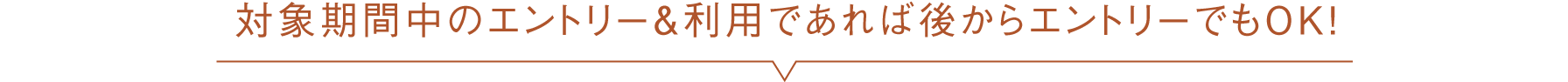 対象期間中のエントリー＆利用であれば後からエントリーでもOK！