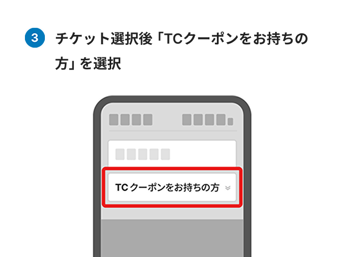 チケット選択後、「TCクーポンをお持ちの方」を選択