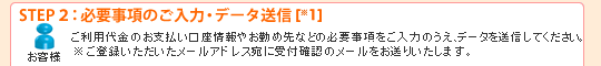 STEP2：必要事項のご入力・データ送信