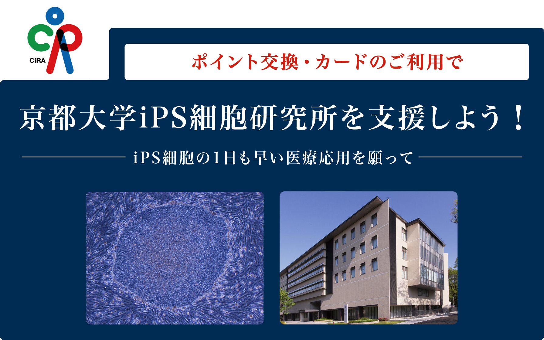 ポイント交換・カードのご利用で京都大学iPS細胞研究所を支援しよう！