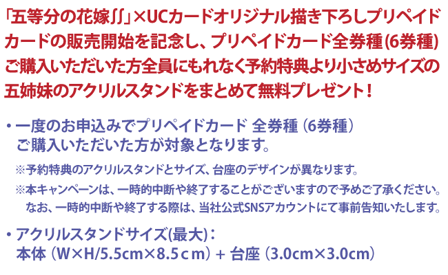 TVアニメ「五等分の花嫁∬」×UCCARD - プリカ販売ページ