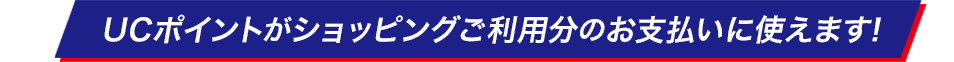 UCポイントがショッピングご利用分のお支払いに使えます!
