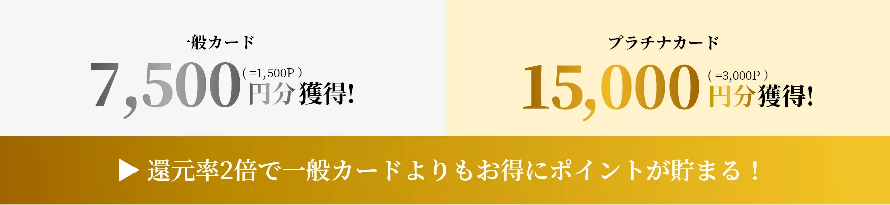 還元率2倍で一般カードよりもお得にポイントが貯まる！